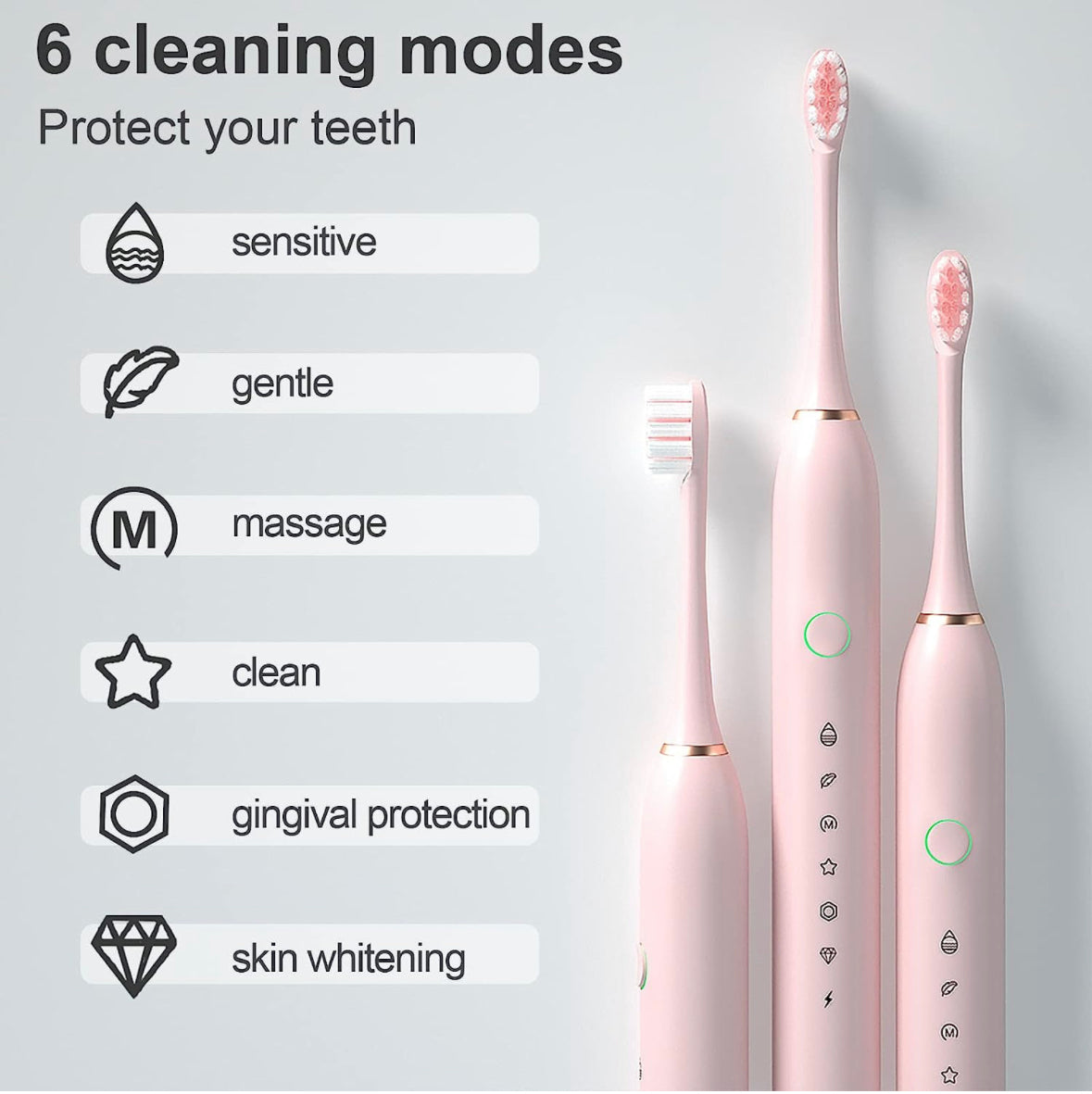 2 Pack Sonic Electric Toothbrush