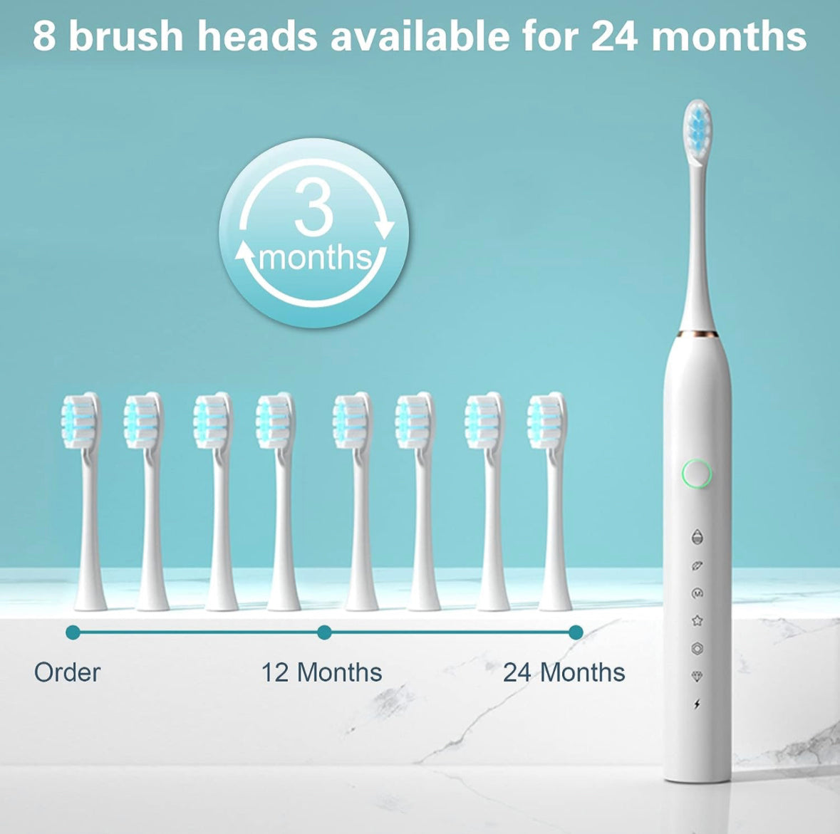 2 Pack Sonic Electric Toothbrush