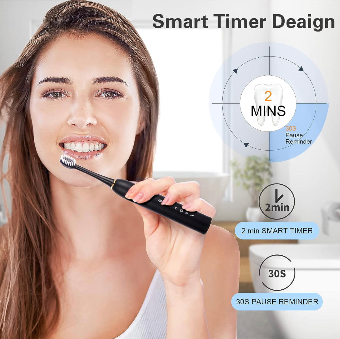 2 Pack Sonic Electric Toothbrush